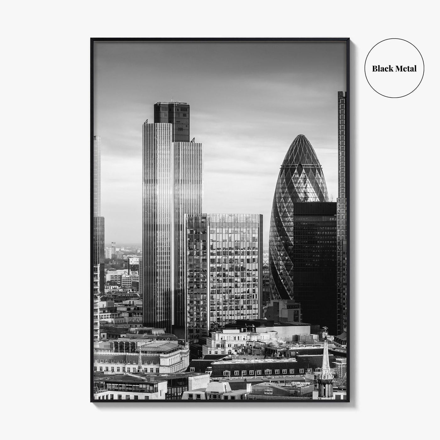 London Skyline Black and White Fine Art Photo Print, England Poster, Financial District