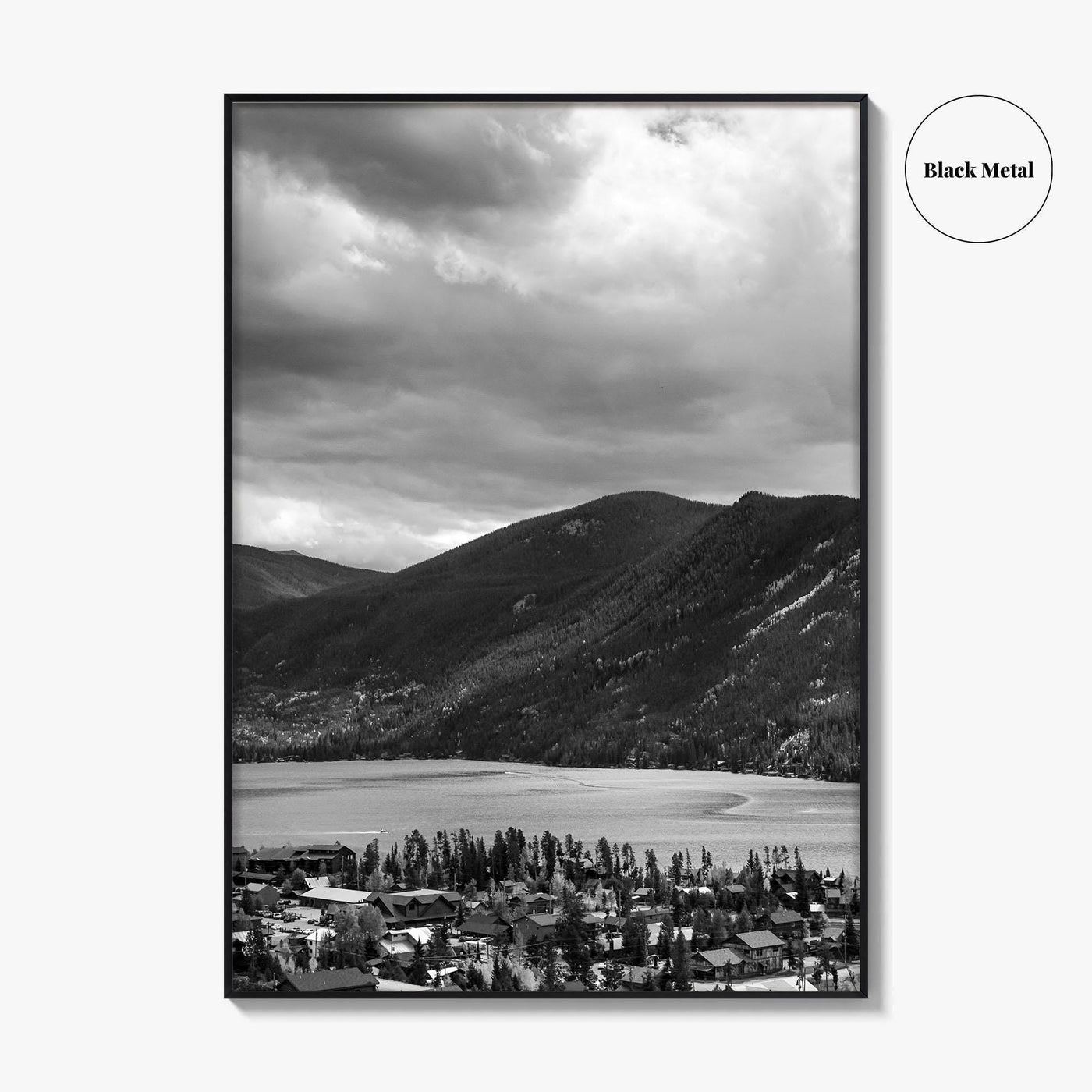 Estes Park Black and White Fine Art Photo Print, Lake Estes, Colorado, RMNP Poster