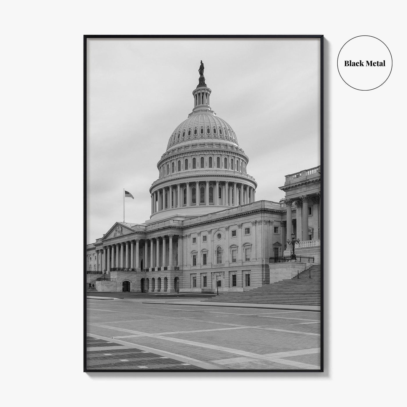 Washington DC Black and White Fine Art Photo Print, US Capitol, Wall Decor Poster