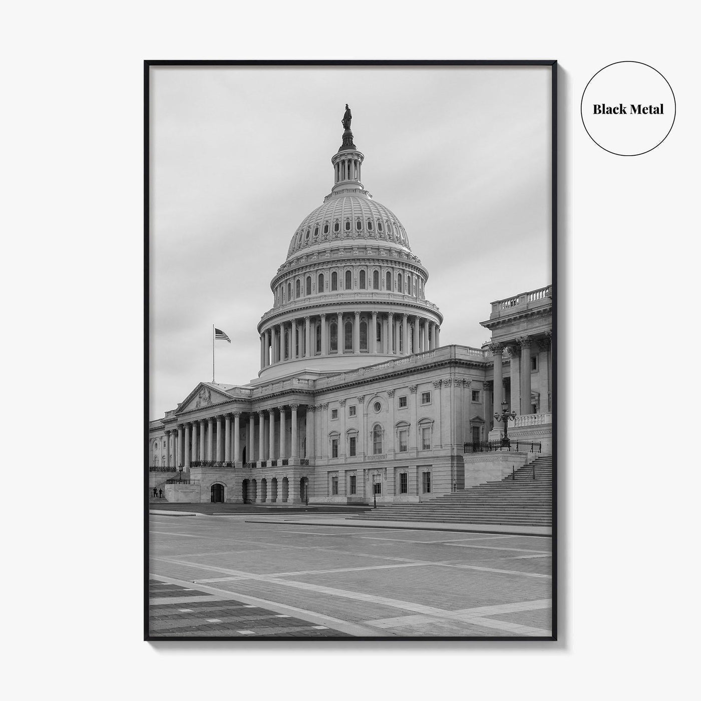 Washington DC Black and White Fine Art Photo Print, US Capitol, Wall Decor Poster