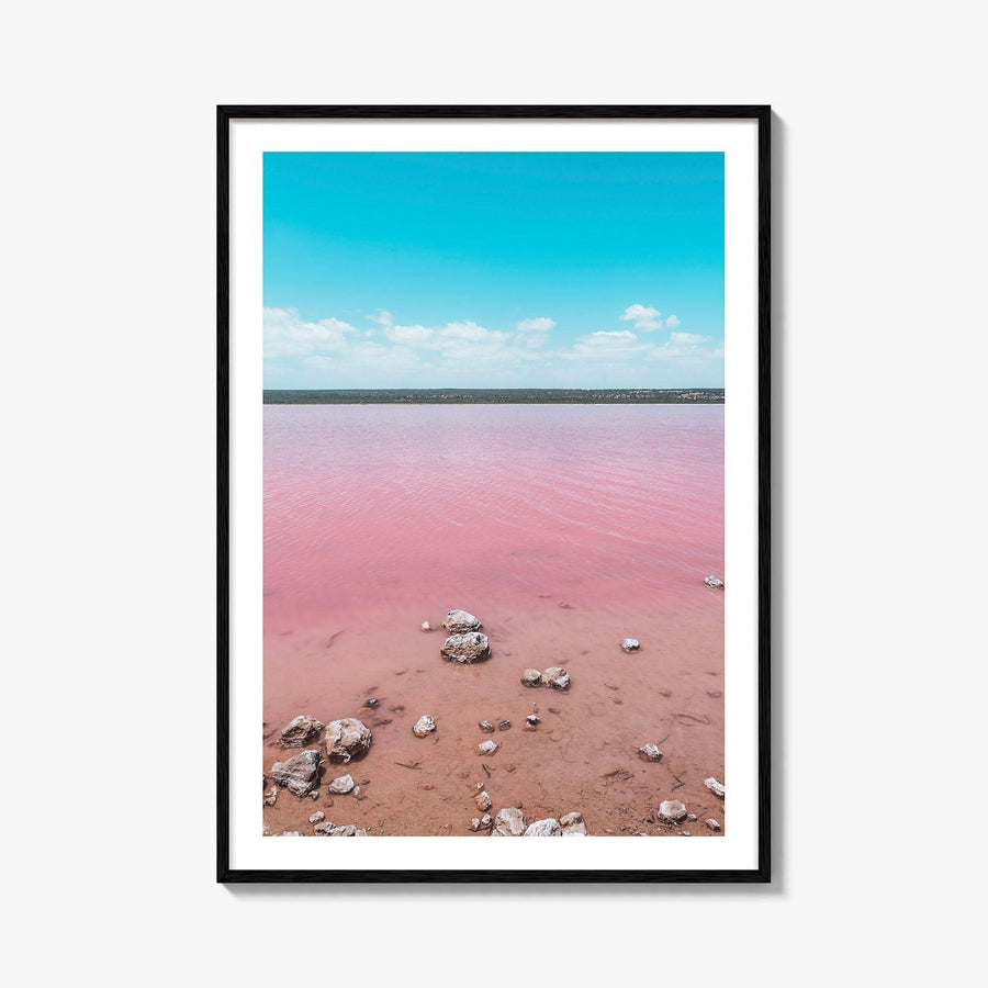 Hutt Lagoon Pink Fine Art Photo Print, Port Gregory Australia Poster