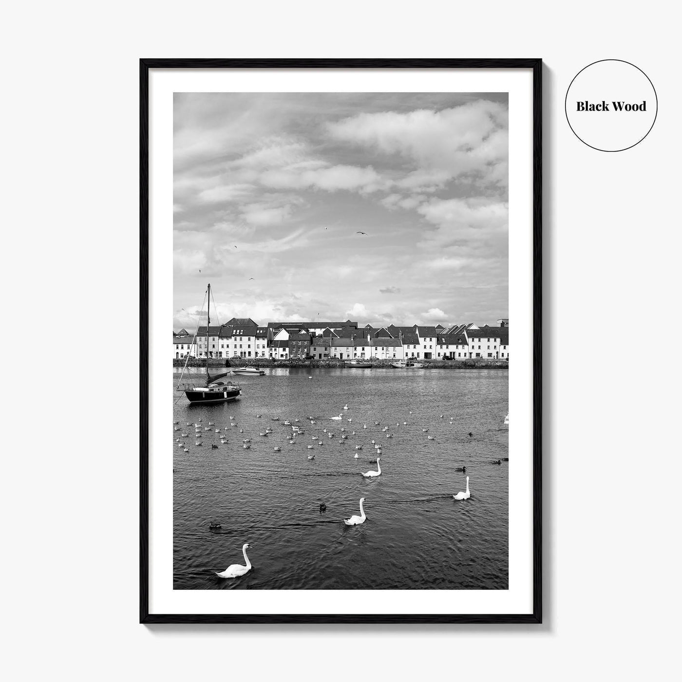Galway Black and White Fine Art Photo Print, The Claddagh, Ireland Wall Poster