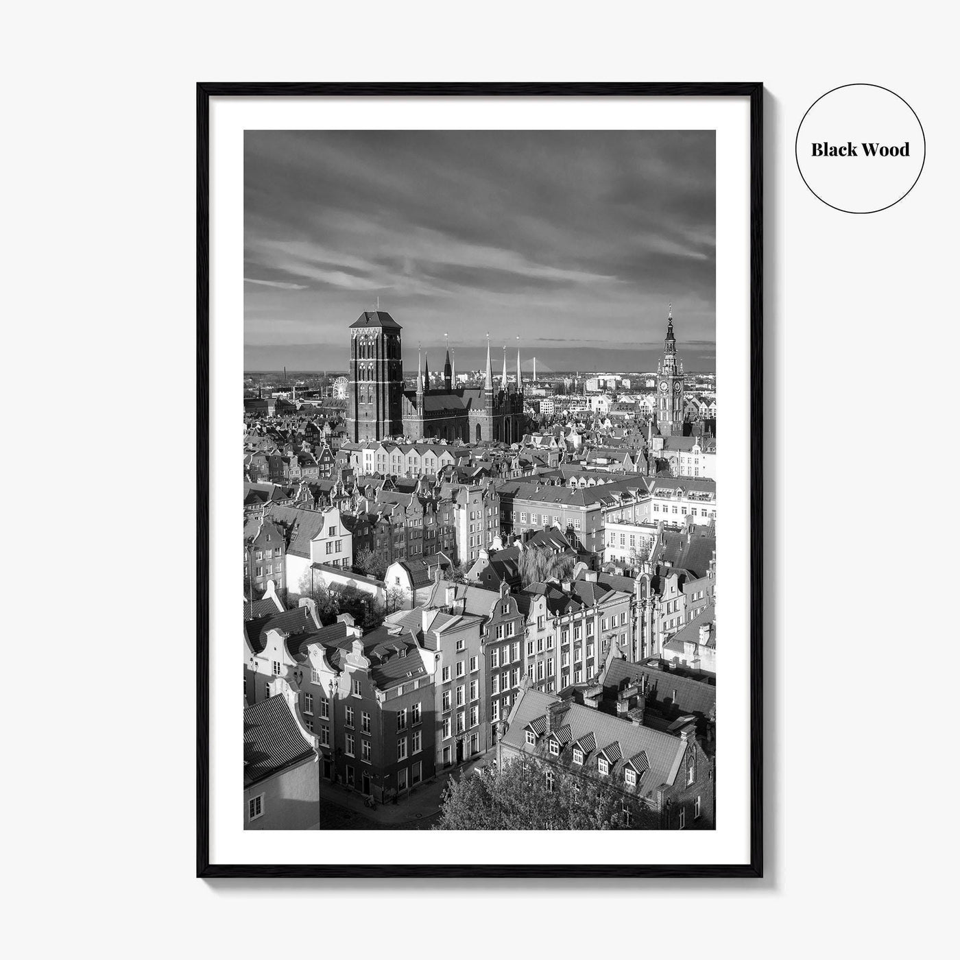 Gdansk Black and White Fine Art Photo Print, Gdańsk Old Town, Poland Poster