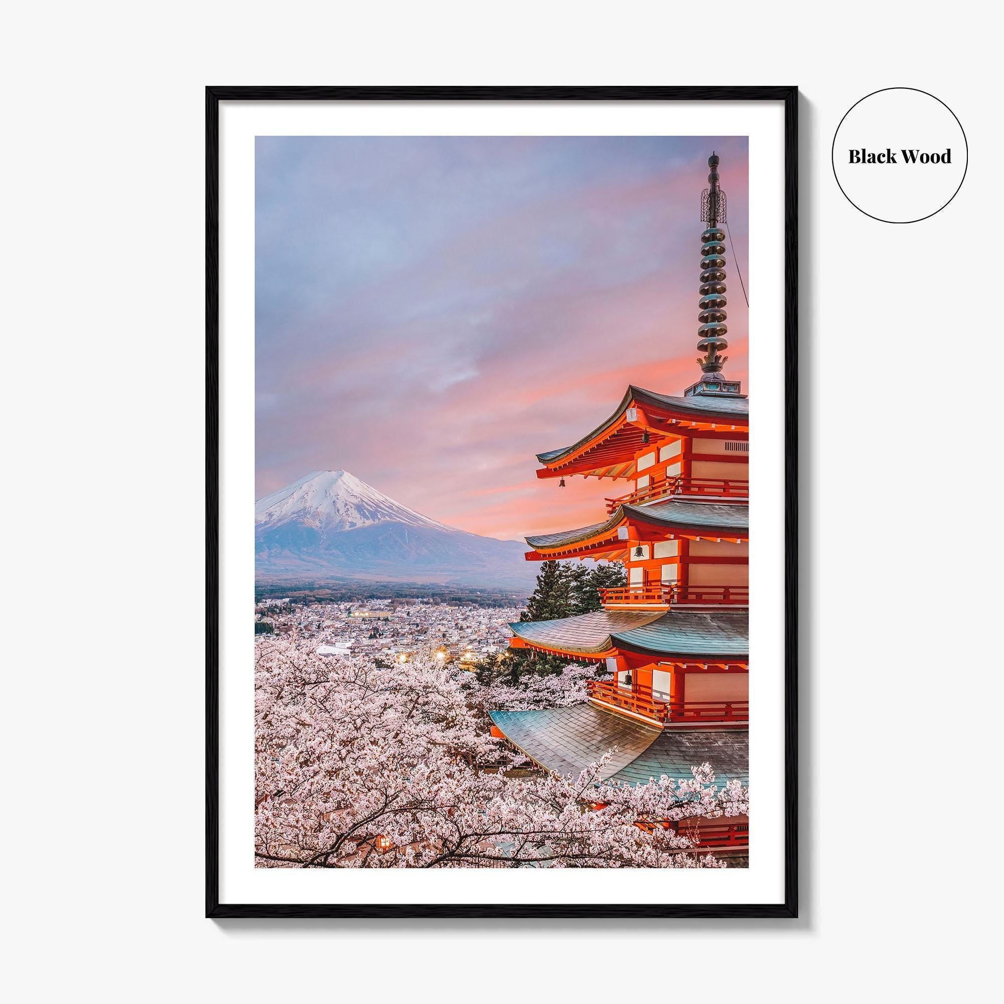 Fujiyoshida Fine Art Photo Print, Chureito Pagoda, Mount Fuji, Japan, Cherry Blossoms