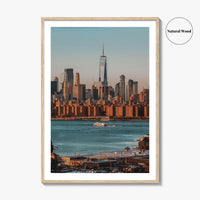 Greenpoint Skyline Fine Art Photo Print, Lower Manhattan, Brooklyn NYC Wall Decor Poster