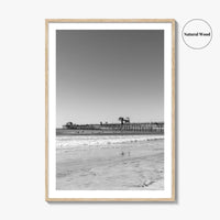 Imperial Beach Black and White Fine Art Photo Print, San Diego California, Pier Poster