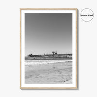 Imperial Beach Black and White Fine Art Photo Print, San Diego California, Pier Poster