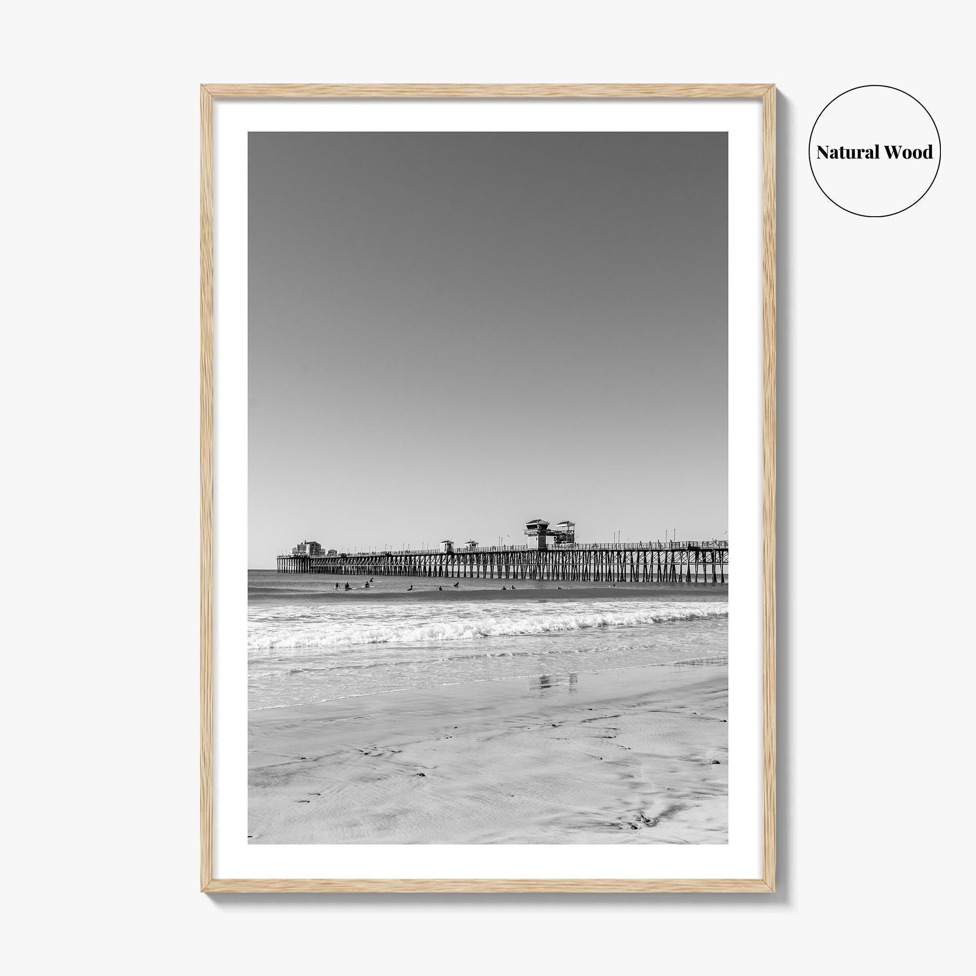 Imperial Beach Black and White Fine Art Photo Print, San Diego California, Pier Poster