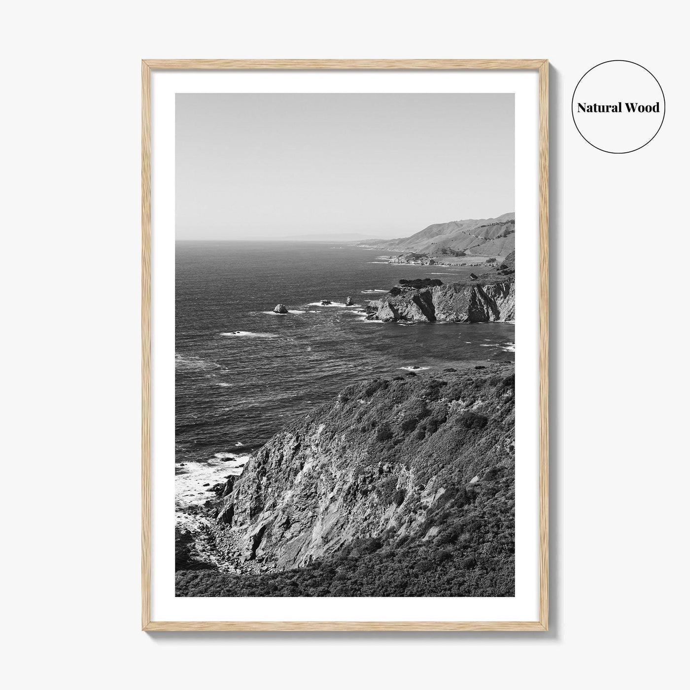 Big Sur Black and White Fine Art Photo Print, Monterey County Poster, California Poster