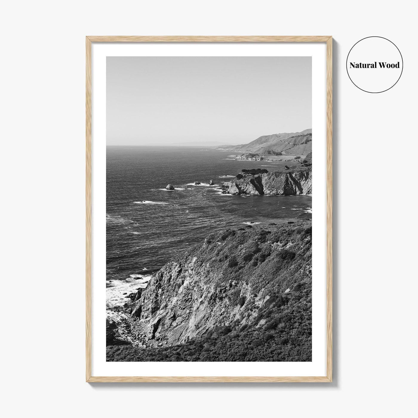 Big Sur Black and White Fine Art Photo Print, Monterey County Poster, California Poster