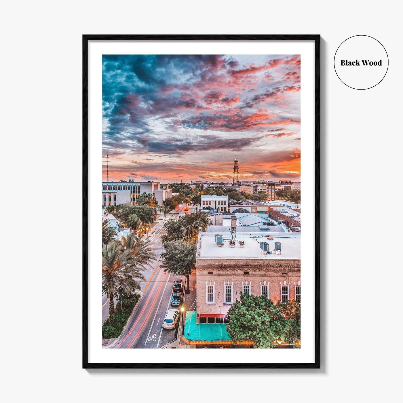 Gainesville Fine Art Photo Print, Florida USA, Downtown Wall Decor Poster