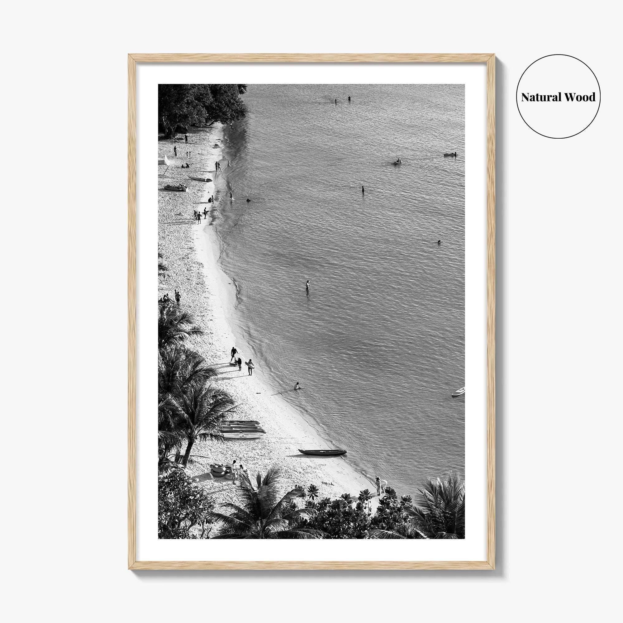Guam Black and White Fine Art Photo Print, Pacific Island Ocean View, Hawaii Poster