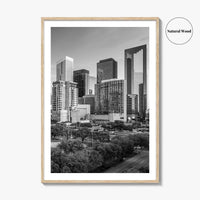 Houston Skyline Black and White Fine Art Photo Print, Texas Downtown Poster