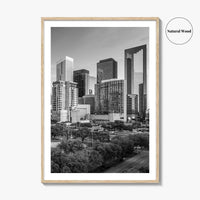 Houston Skyline Black and White Fine Art Photo Print, Texas Downtown Poster
