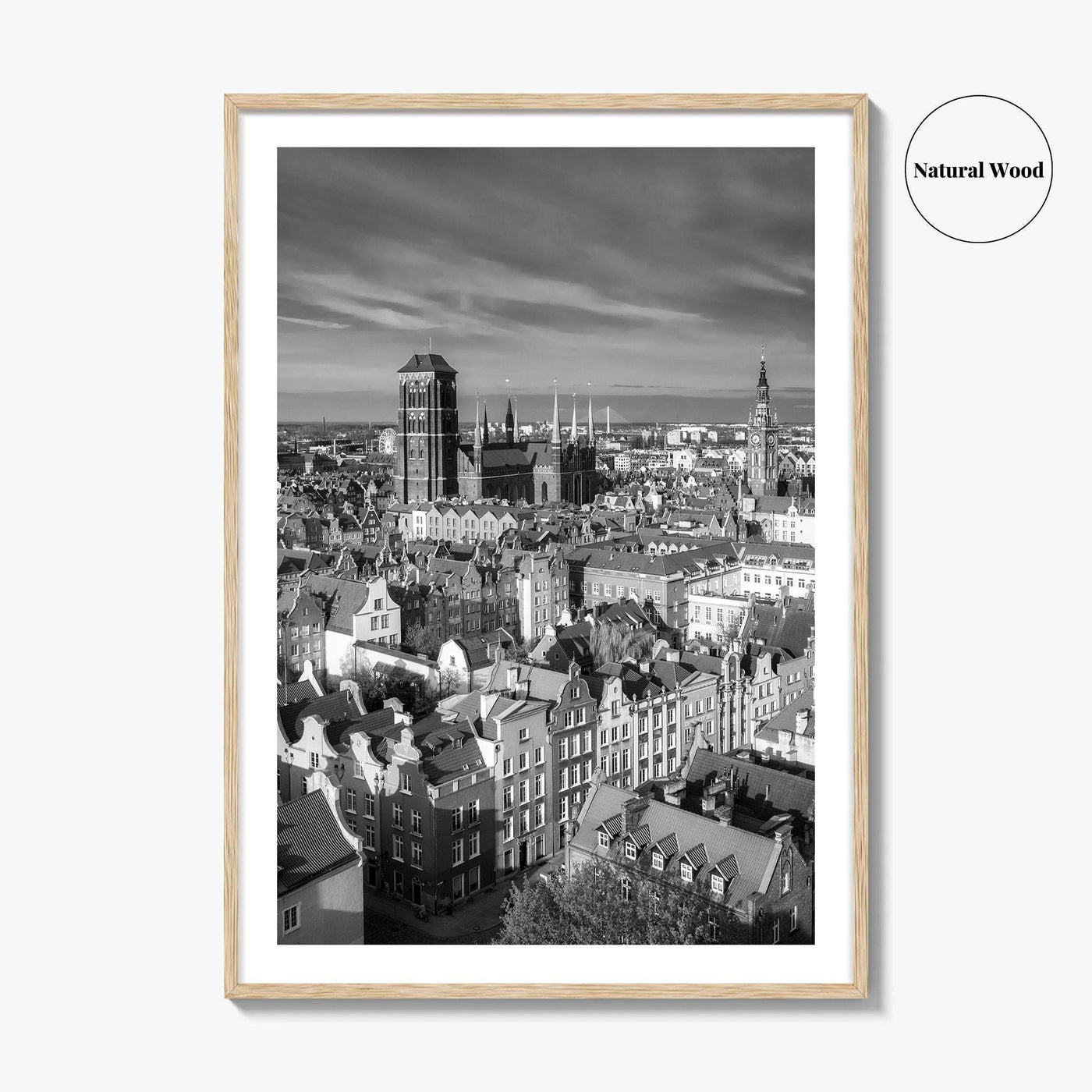 Gdansk Black and White Fine Art Photo Print, Gdańsk Old Town, Poland Poster