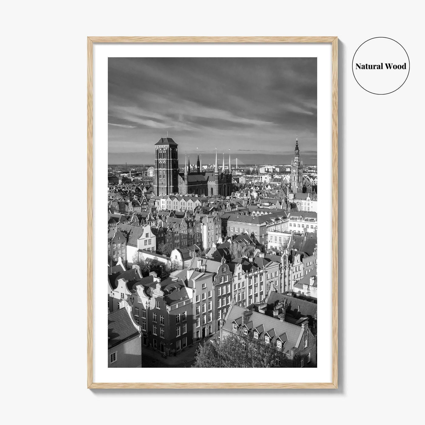 Gdansk Black and White Fine Art Photo Print, Gdańsk Old Town, Poland Poster