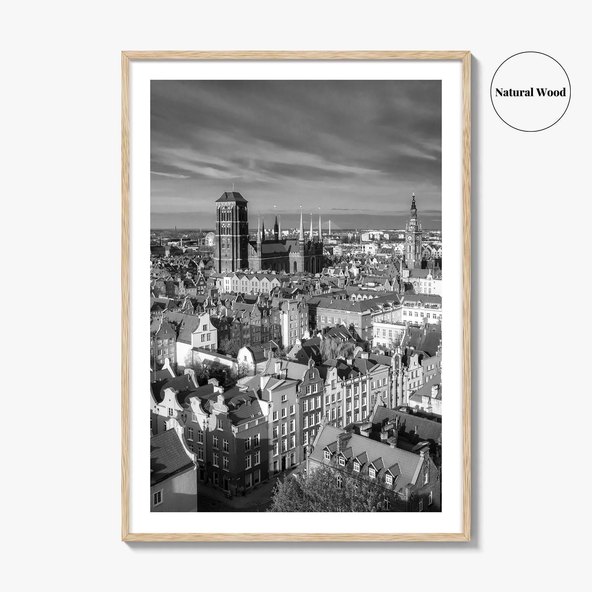 Gdansk Black and White Fine Art Photo Print, Gdańsk Old Town, Poland Poster