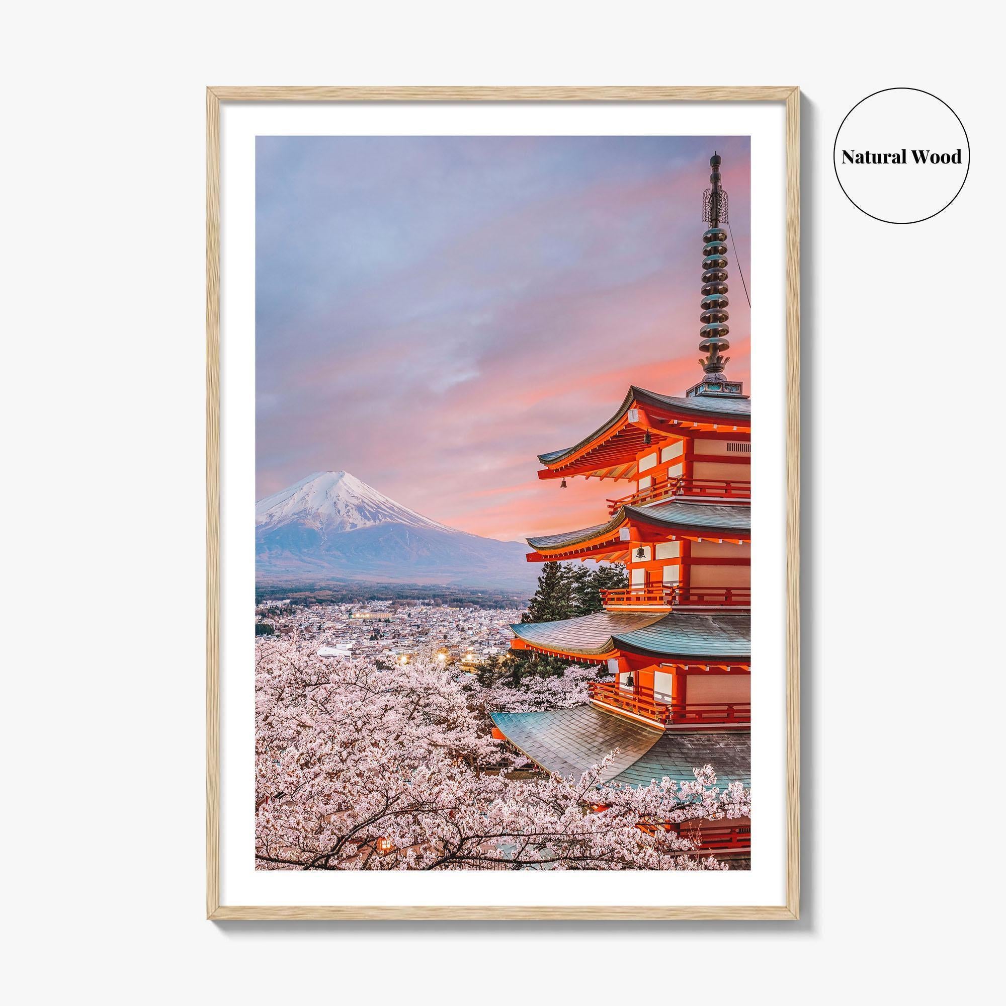 Fujiyoshida Fine Art Photo Print, Chureito Pagoda, Mount Fuji, Japan, Cherry Blossoms