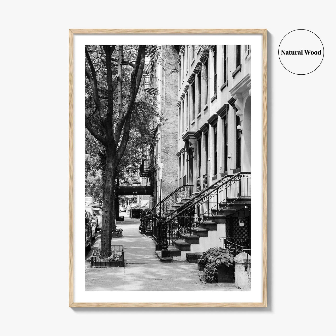Gramercy Park Black and White Fine Art Photo Print, Manhattan NYC NY Brownstones Poster