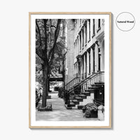 Gramercy Park Black and White Fine Art Photo Print, Manhattan NYC NY Brownstones Poster