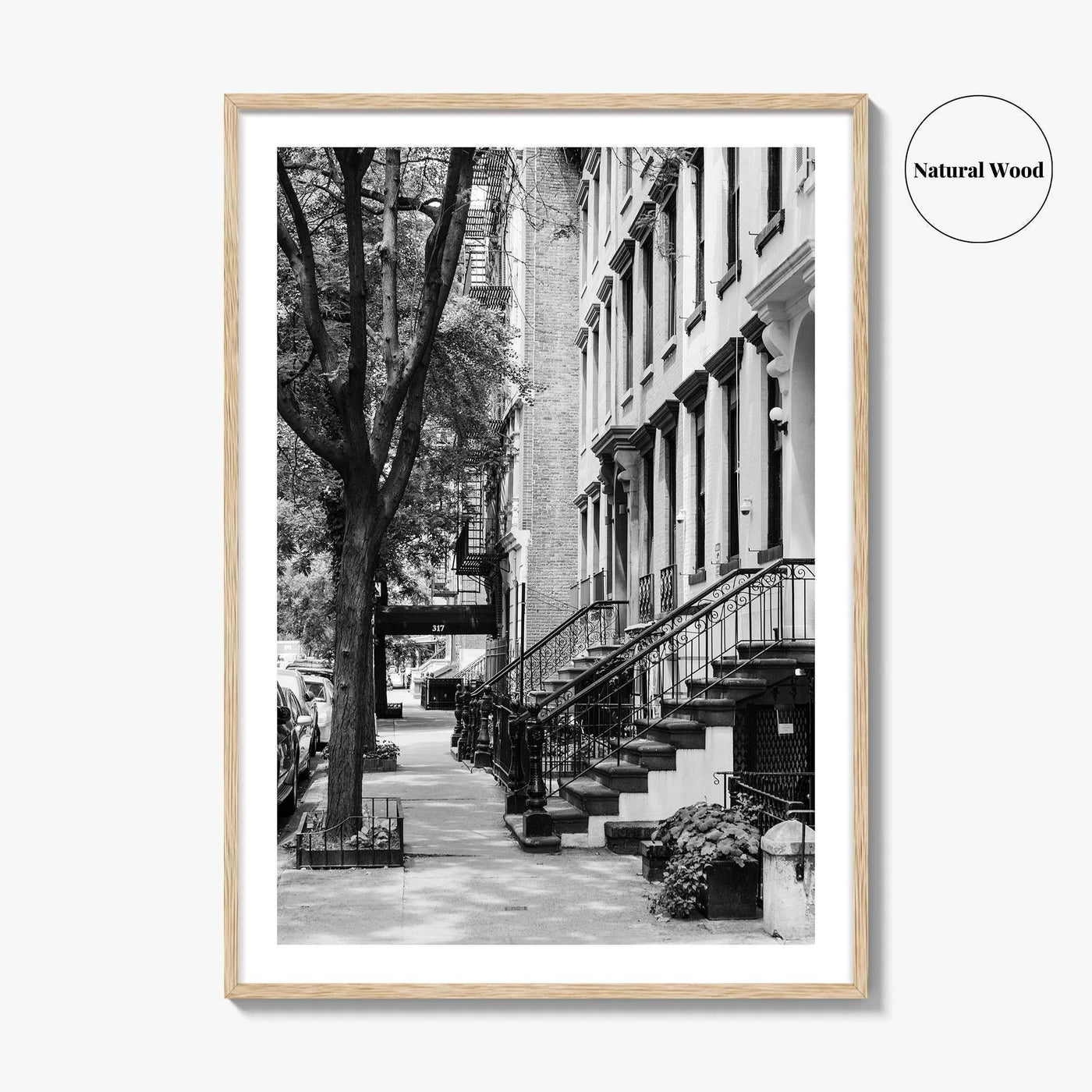 Gramercy Park Black and White Fine Art Photo Print, Manhattan NYC NY Brownstones Poster