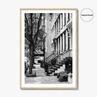 Gramercy Park Black and White Fine Art Photo Print, Manhattan NYC NY Brownstones Poster