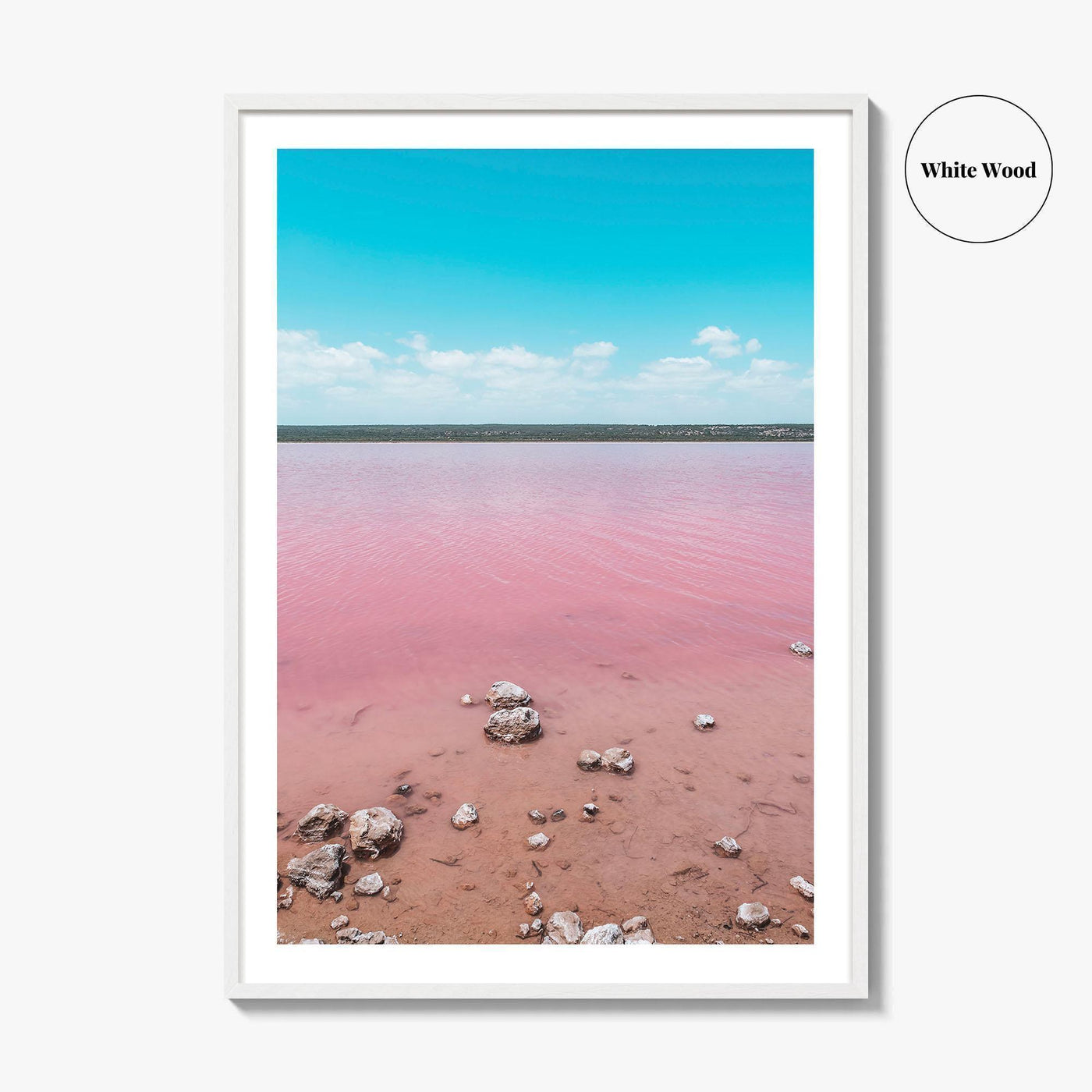 Hutt Lagoon Pink Fine Art Photo Print, Port Gregory Australia Poster