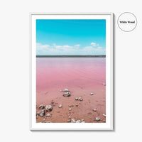Hutt Lagoon Pink Fine Art Photo Print, Port Gregory Australia Poster