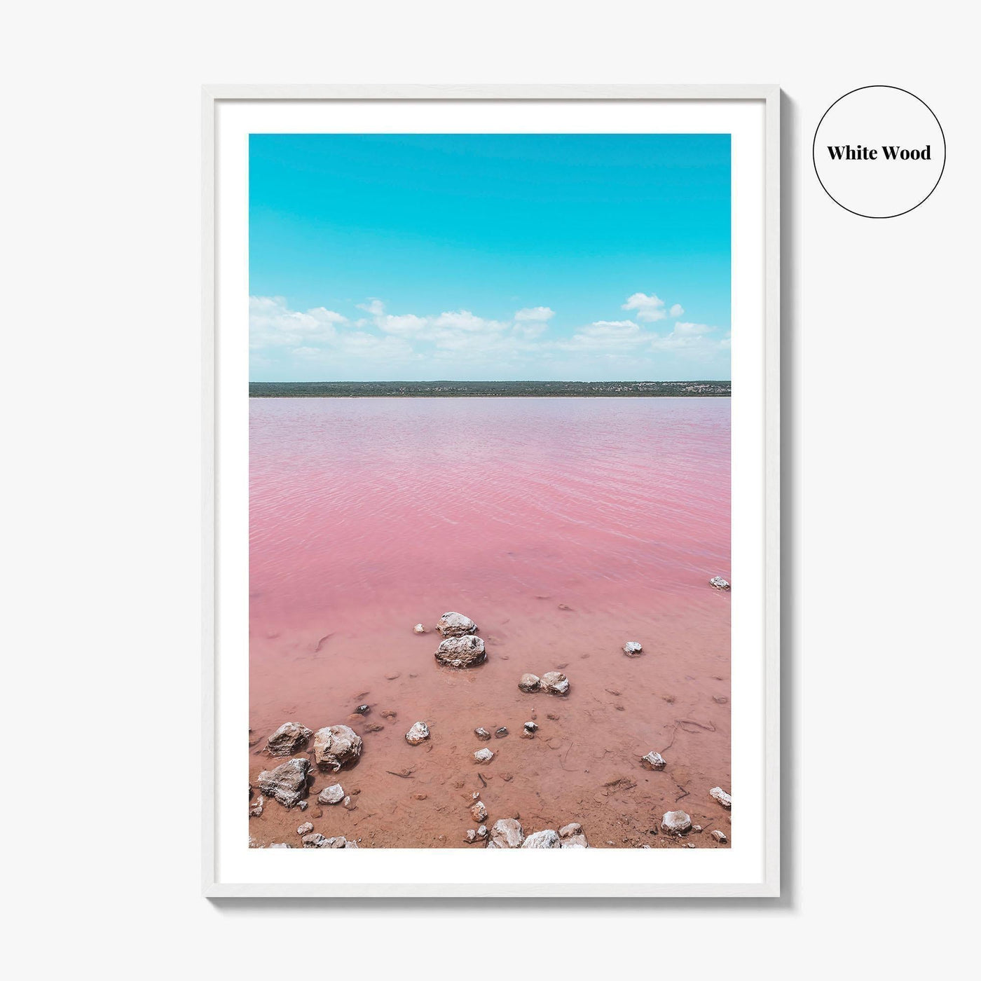 Hutt Lagoon Pink Fine Art Photo Print, Port Gregory Australia Poster