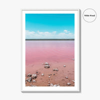 Hutt Lagoon Pink Fine Art Photo Print, Port Gregory Australia Poster