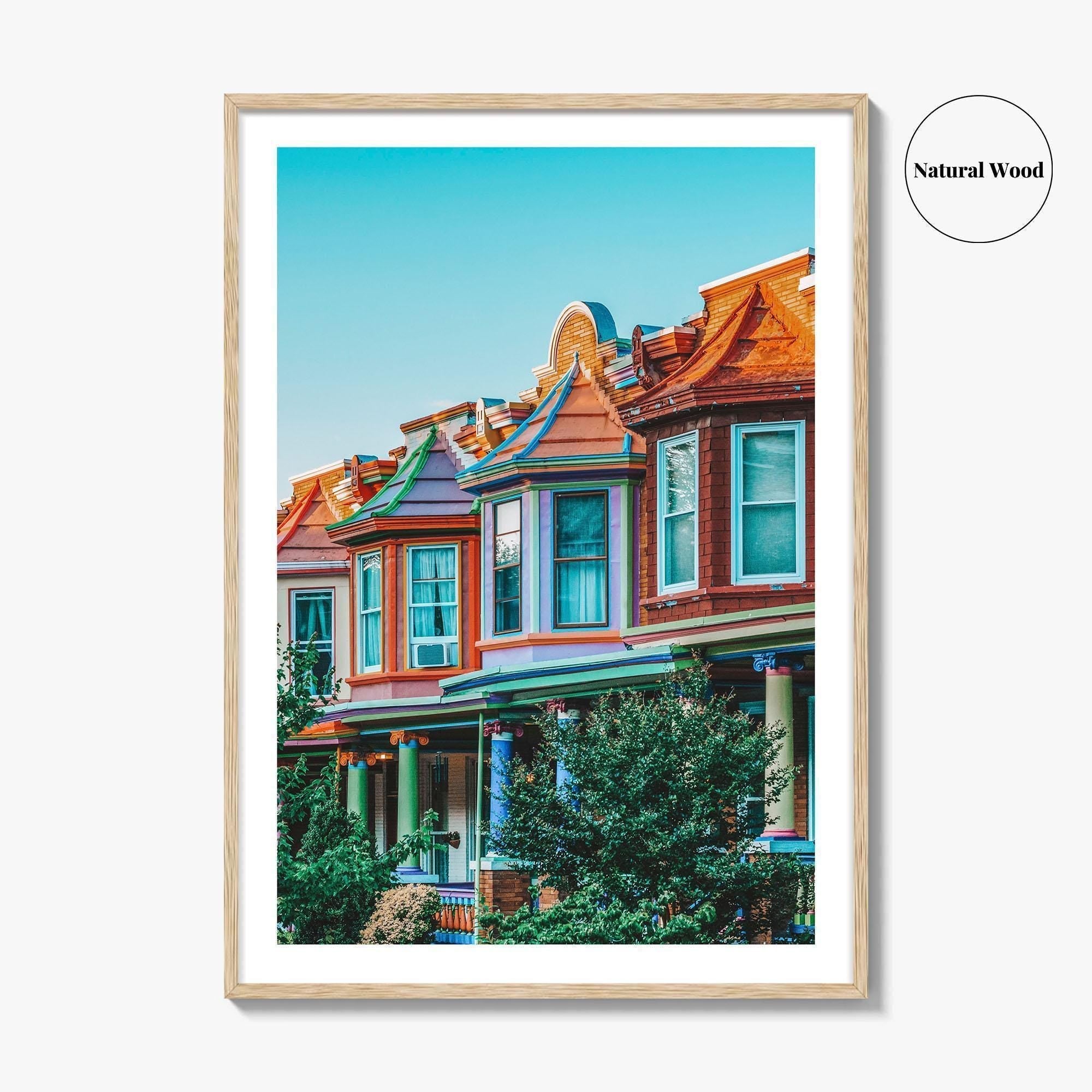 Baltimore Fine Art Photo Print, Row Houses, Charles Village, Maryland Wall Poster