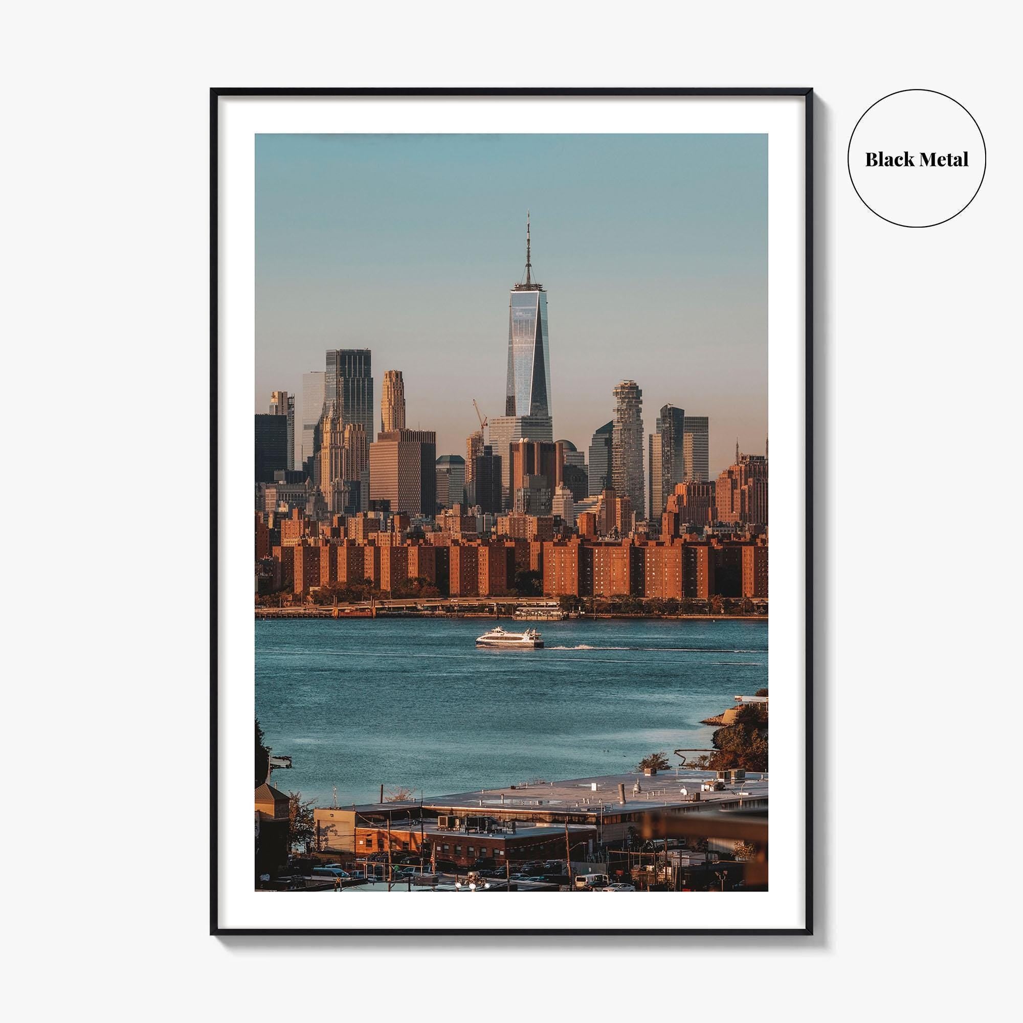 Greenpoint Skyline Fine Art Photo Print, Lower Manhattan, Brooklyn NYC Wall Decor Poster