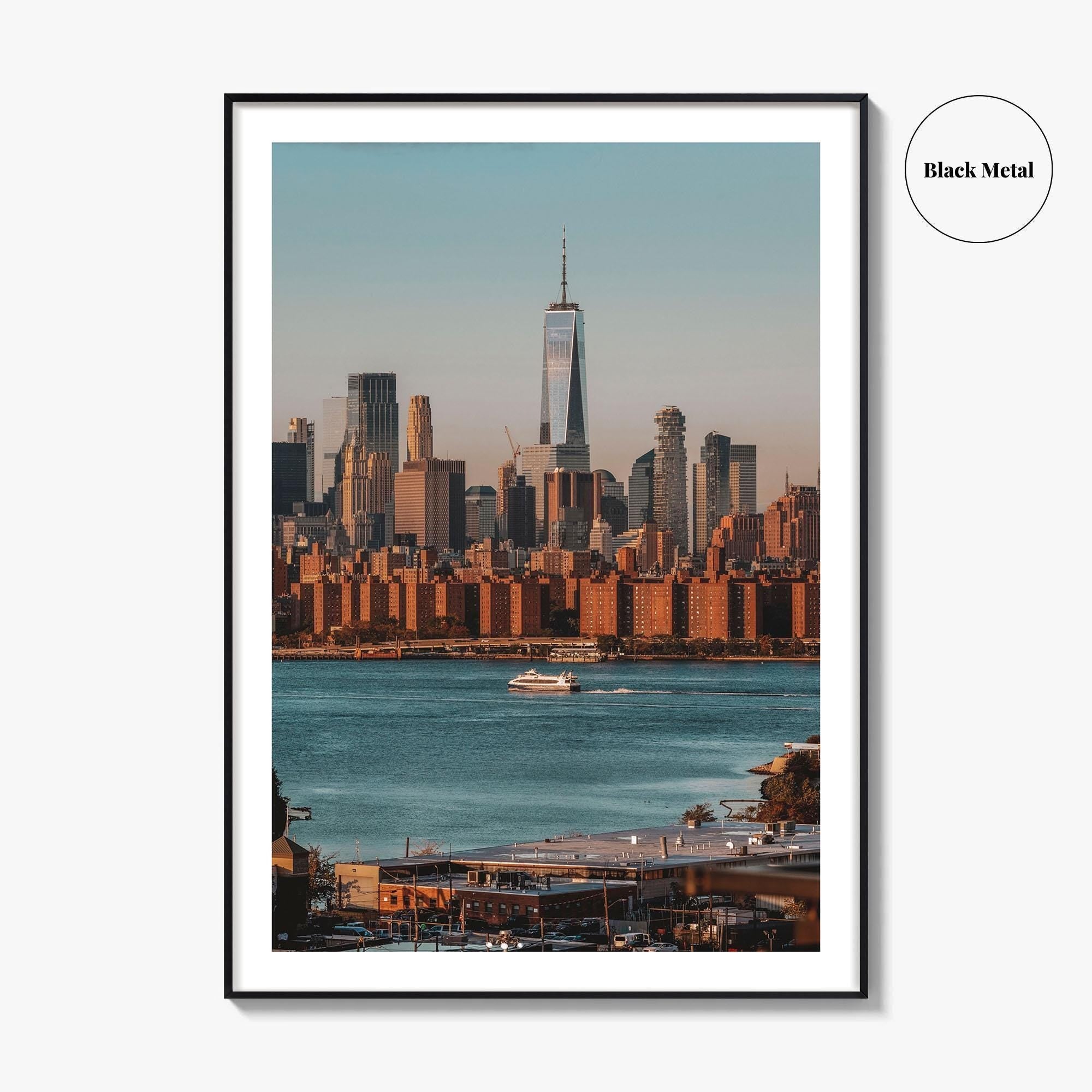 Greenpoint Skyline Fine Art Photo Print, Lower Manhattan, Brooklyn NYC Wall Decor Poster