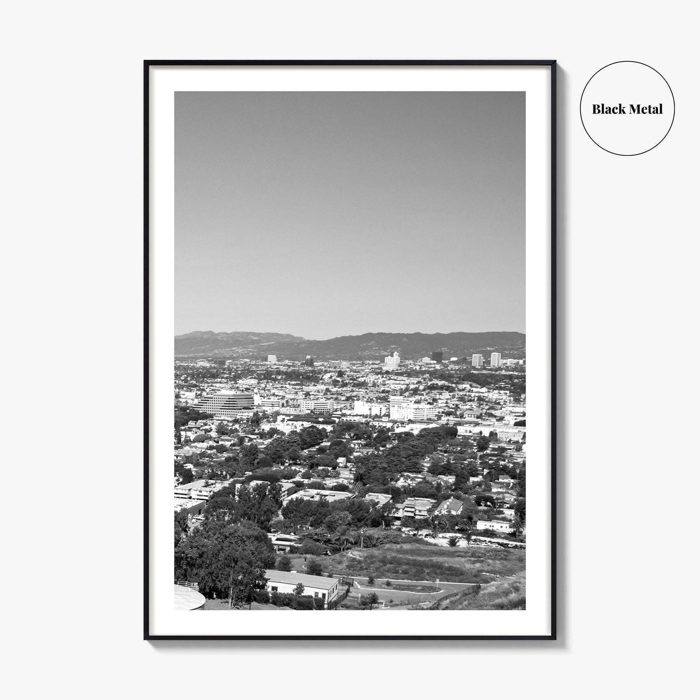 Culver City Black and White Fine Art Photo Print, Baldwin Hills, California Poster