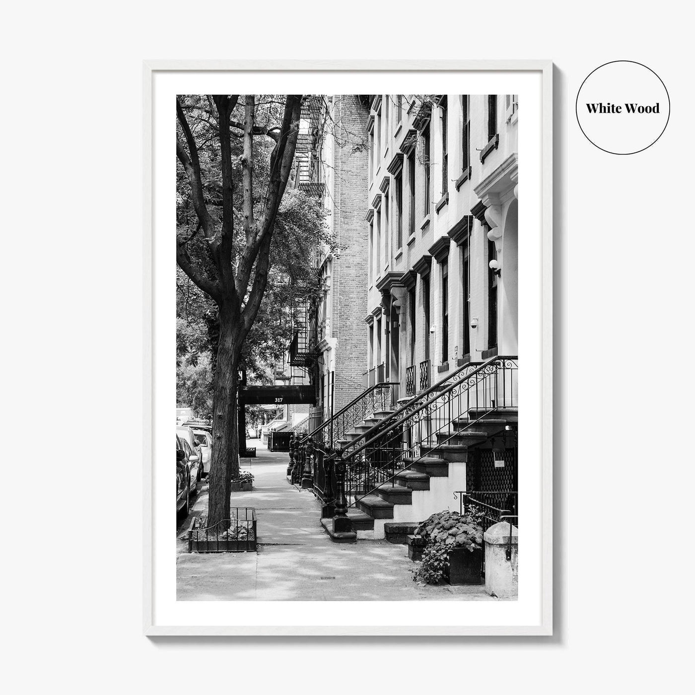 Gramercy Park Black and White Fine Art Photo Print, Manhattan NYC NY Brownstones Poster