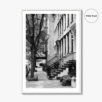 Gramercy Park Black and White Fine Art Photo Print, Manhattan NYC NY Brownstones Poster