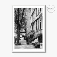 Gramercy Park Black and White Fine Art Photo Print, Manhattan NYC NY Brownstones Poster