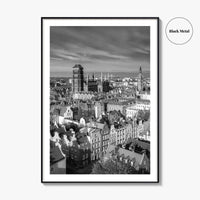 Gdansk Black and White Fine Art Photo Print, Gdańsk Old Town, Poland Poster