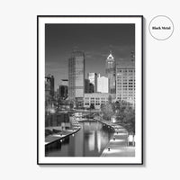 Indianapolis Skyline Black and White Fine Art Photo Print, Indiana Poster