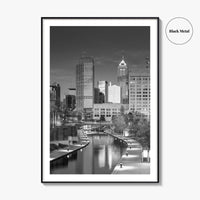 Indianapolis Skyline Black and White Fine Art Photo Print, Indiana Poster
