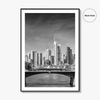 Frankfurt Am Main Skyline Black and White Fine Art Photo Print, Hesse, Germany Poster