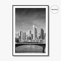 Frankfurt Am Main Skyline Black and White Fine Art Photo Print, Hesse, Germany Poster