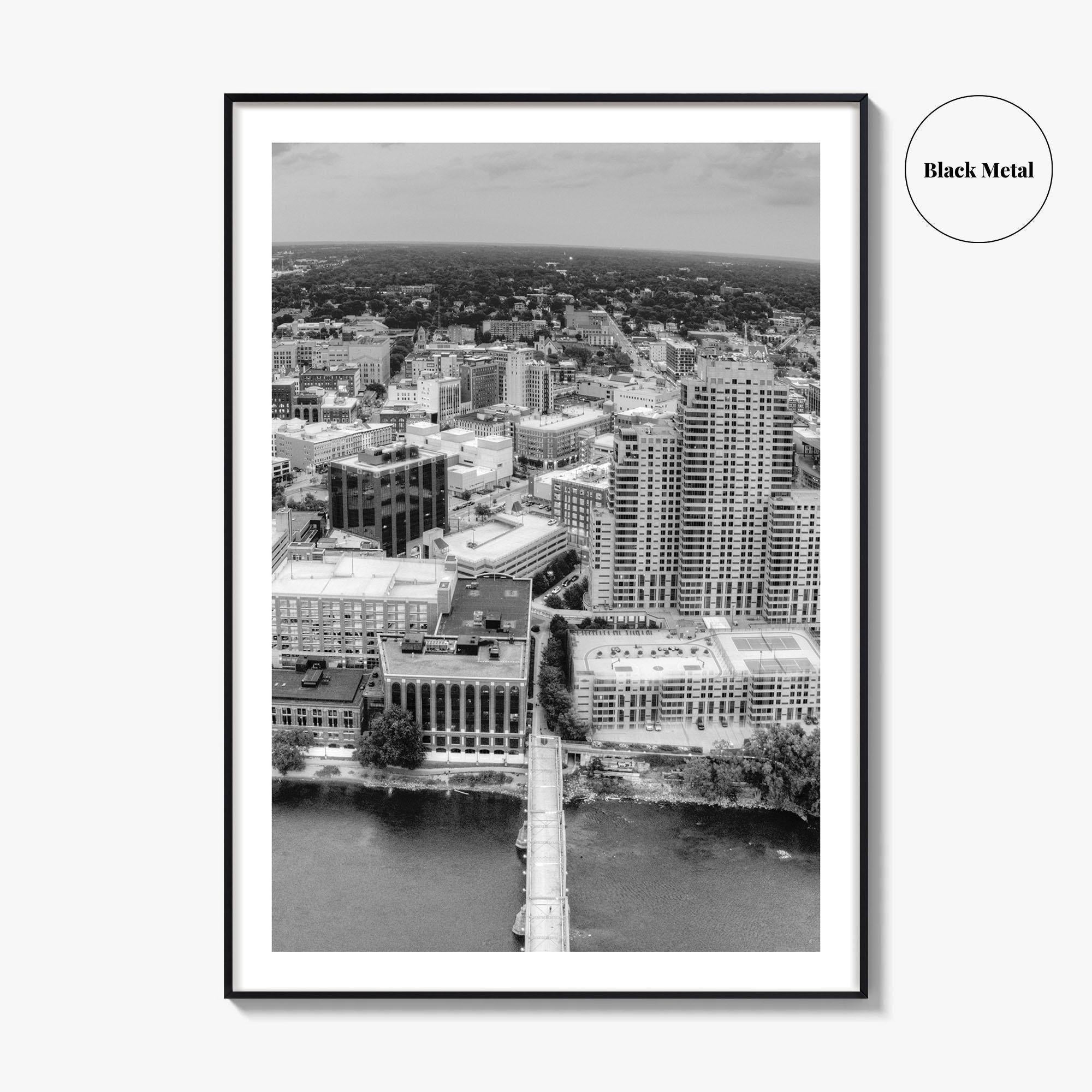 Grand Rapids Black and White Fine Art Photo Print, Michigan City Poster