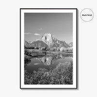 Grand Teton Black and White Fine Art Photo Print, Jackson Hole Mountains Wyoming Poster