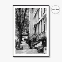 Gramercy Park Black and White Fine Art Photo Print, Manhattan NYC NY Brownstones Poster