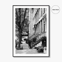 Gramercy Park Black and White Fine Art Photo Print, Manhattan NYC NY Brownstones Poster