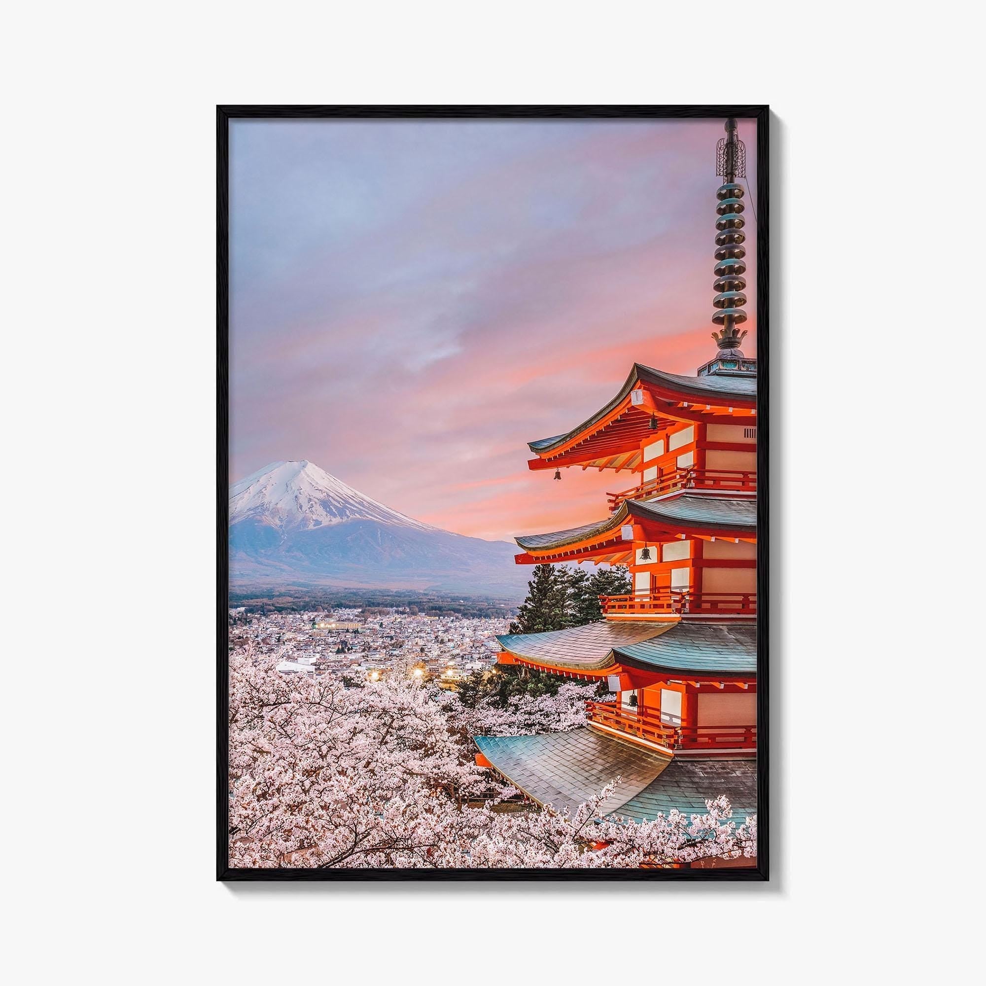 Fujiyoshida Fine Art Photo Print, Chureito Pagoda, Mount Fuji, Japan, Cherry Blossoms