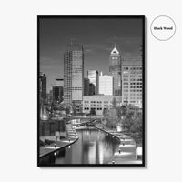 Indianapolis Skyline Black and White Fine Art Photo Print, Indiana Poster