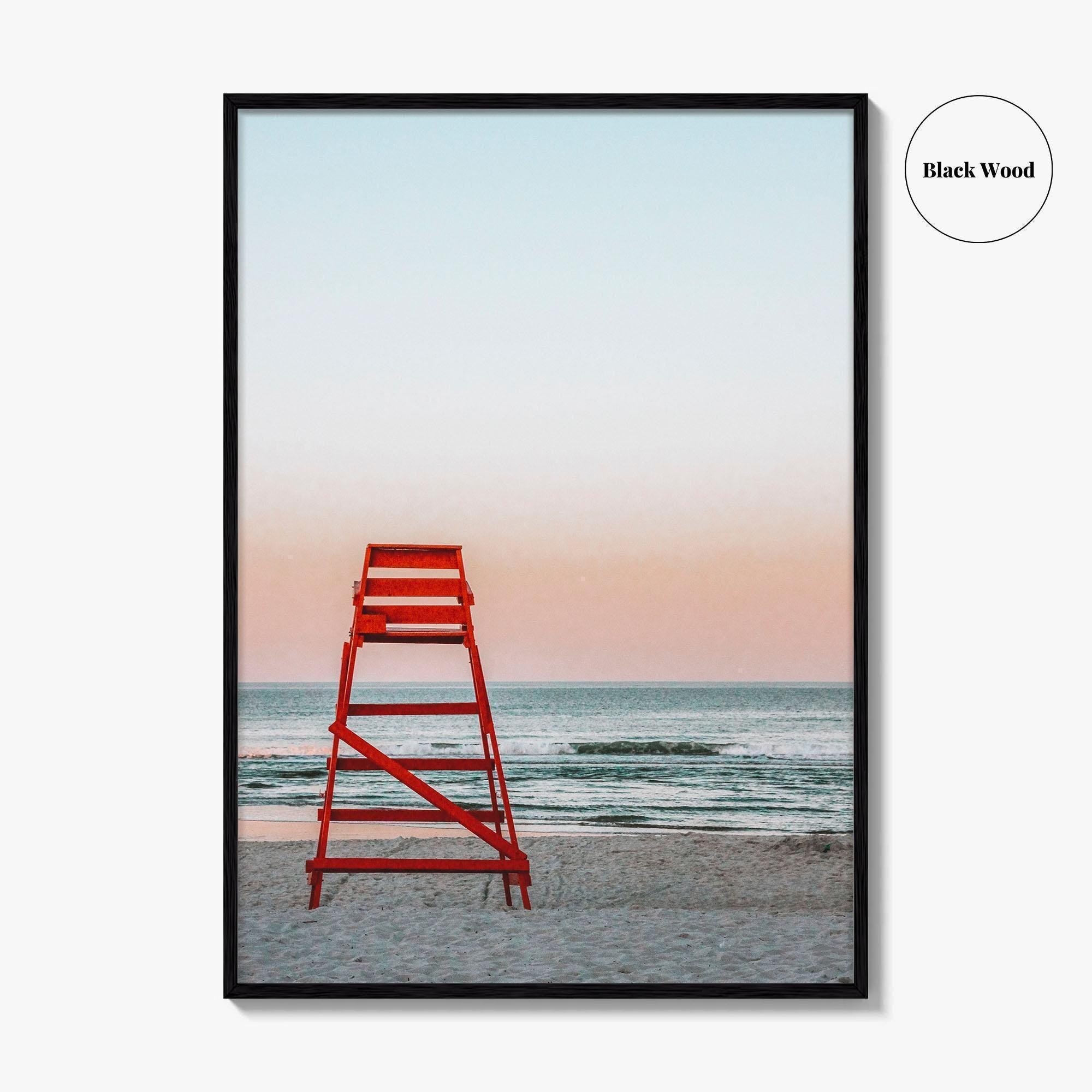 Jacksonville Beach Fine Art Photo Print, Jacksonville FL, Lifeguard Chair, Ocean, Wall Decor
