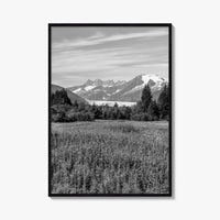 Juneau Black and White Fine Art Photo Print, Mendenhall Glacier Alaska Poster